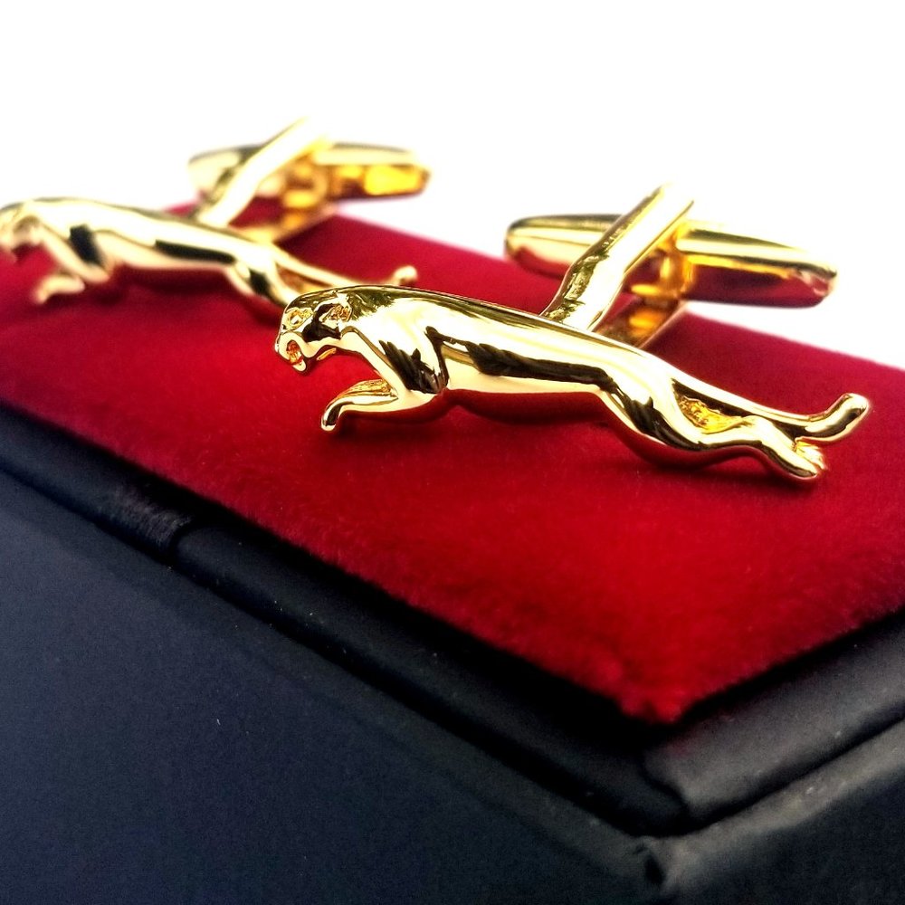 18k Gold Plated Jaguar Cufflinks For Men Car Jewelry Wedding Gift Luxury 2026 - Picture 8 of 13